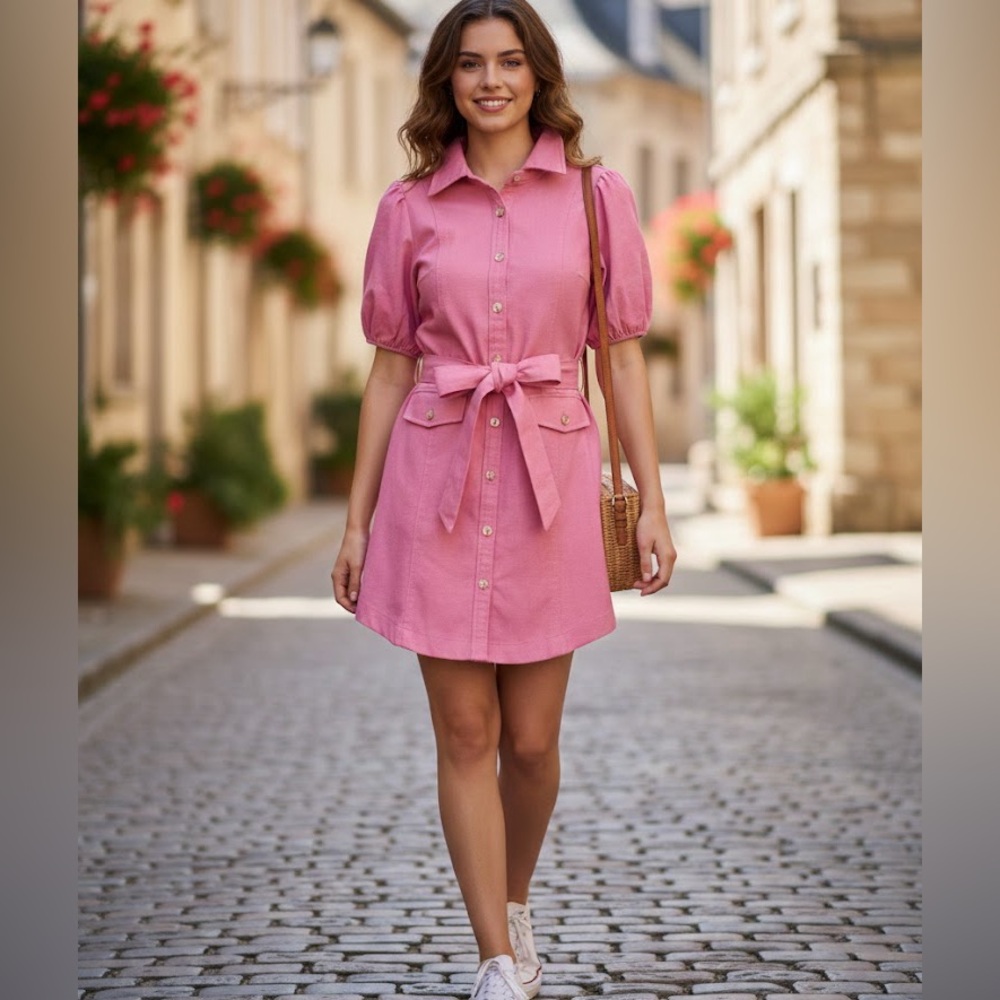 Runway Scout Pink Denim Dress S